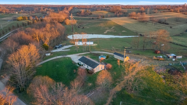 aerial view with a rural view