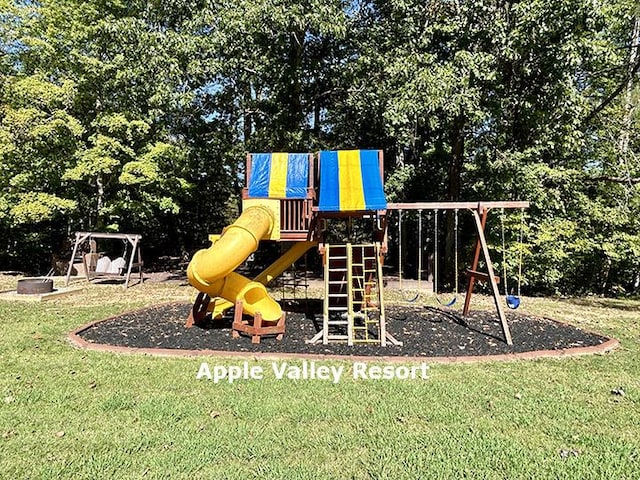 view of play area with a lawn