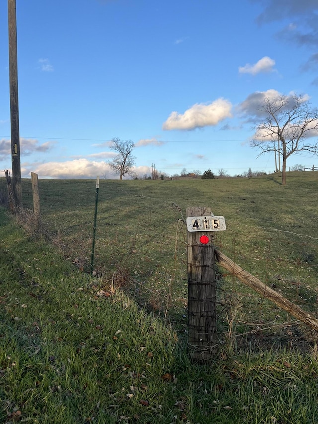 view of yard with a rural view