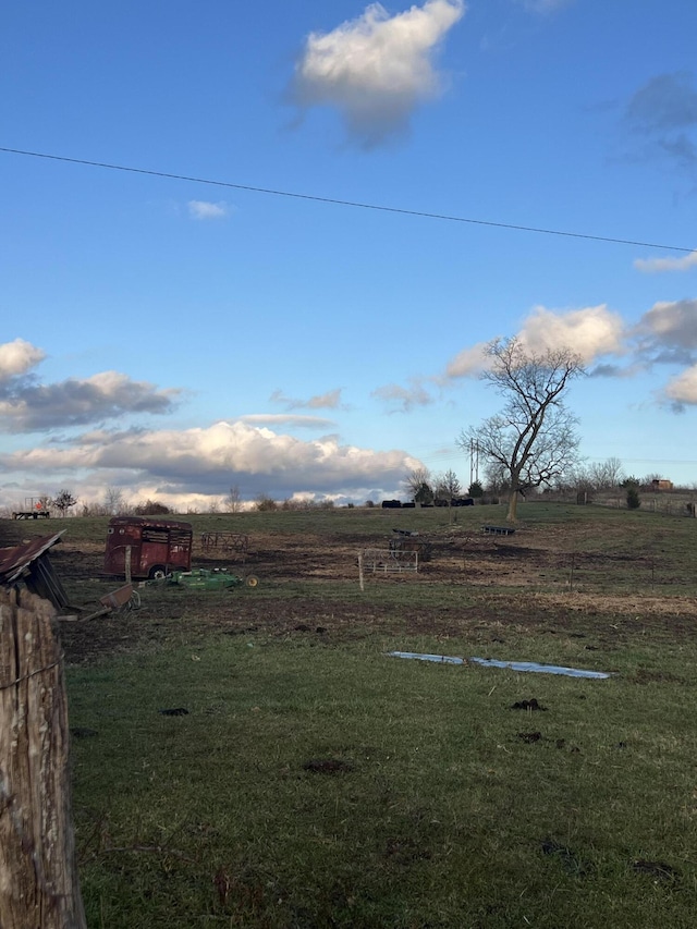 view of yard with a rural view