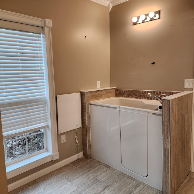 washroom with ornamental molding