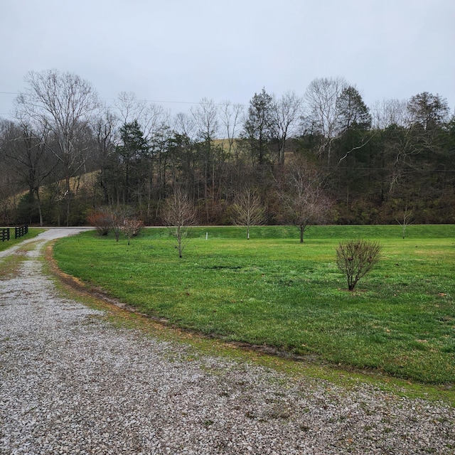 view of road featuring a rural view