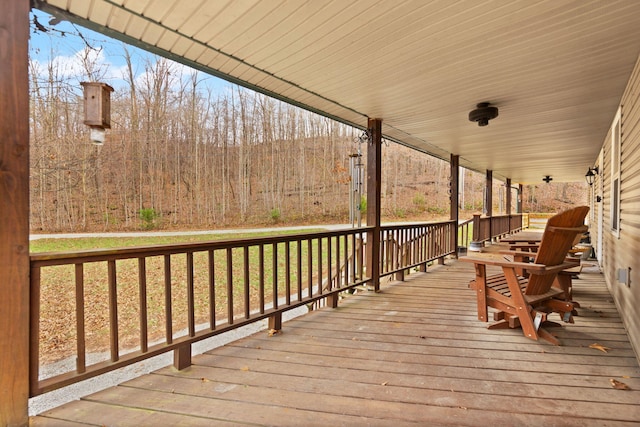 wooden terrace with covered porch