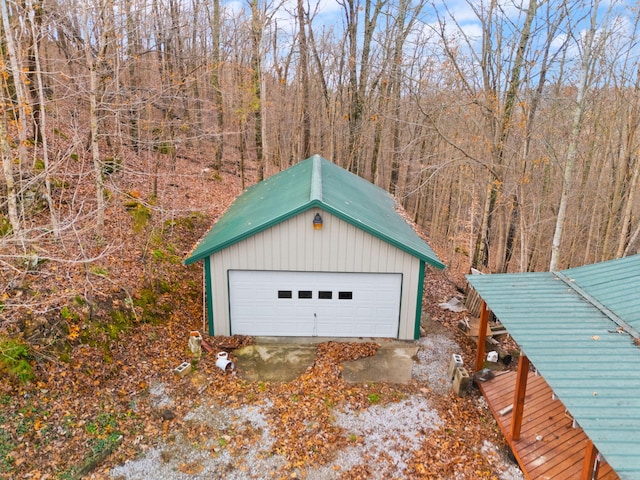 view of garage