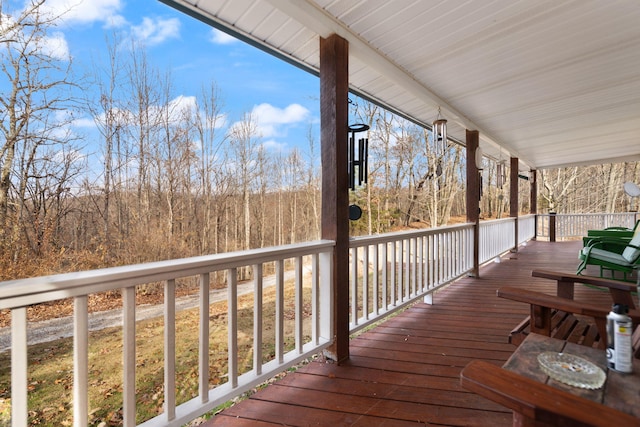 deck featuring a porch