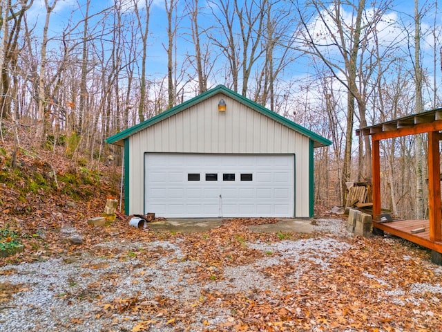 view of garage