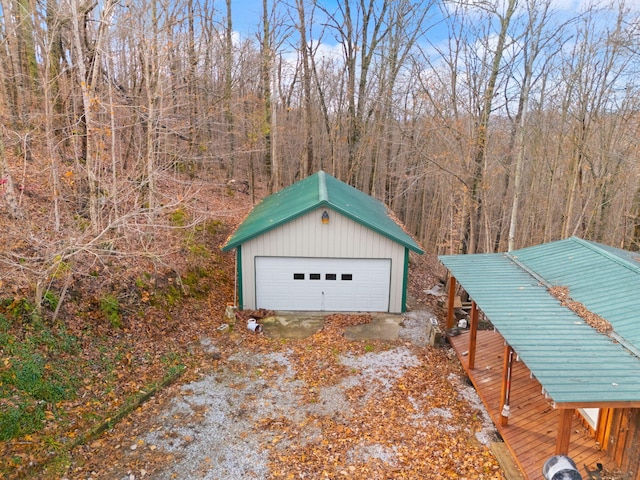 view of garage