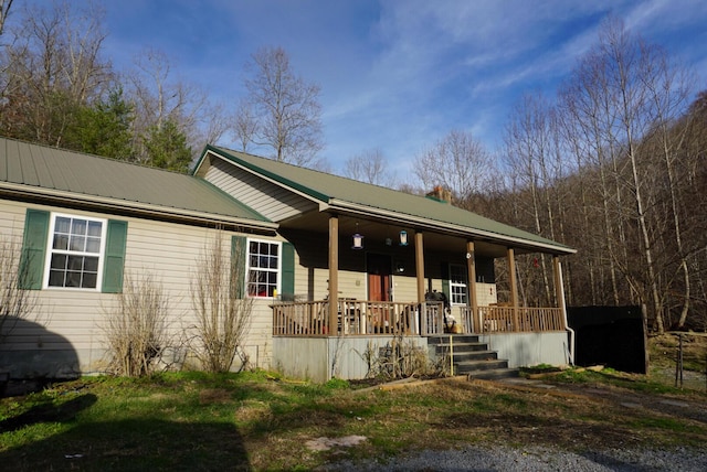 view of front of home with a porch