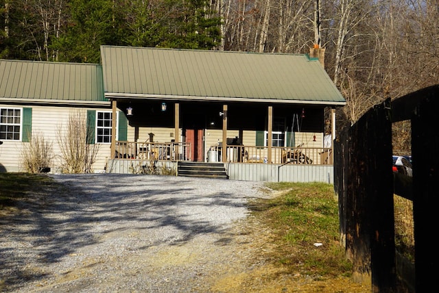 view of front of home with covered porch