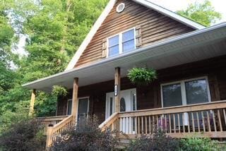 exterior space with covered porch