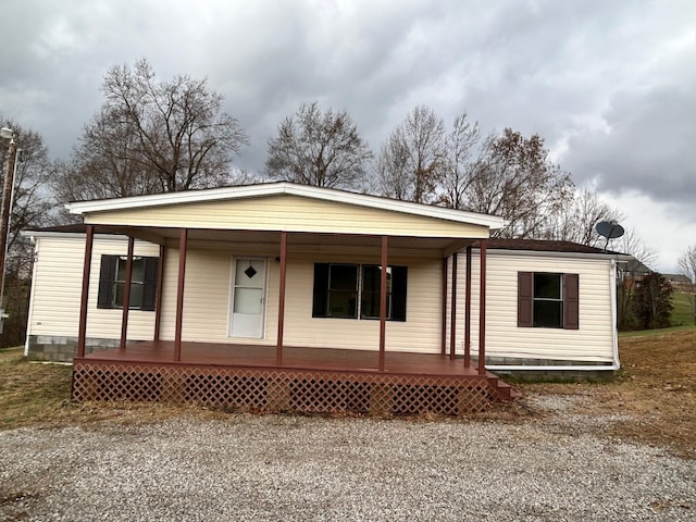 view of front of home with a porch