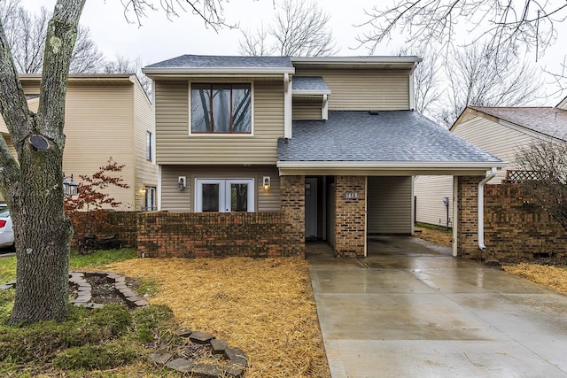 view of front of home with a carport