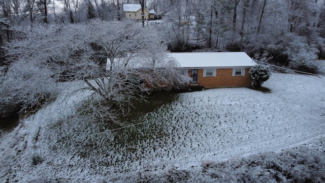 view of snowy aerial view