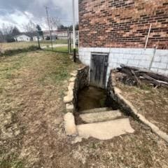 view of storm shelter