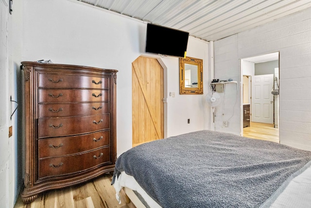 bedroom featuring light hardwood / wood-style flooring