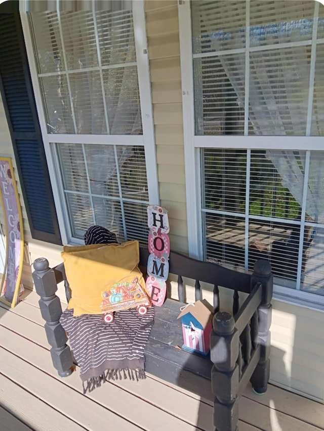 deck with a porch