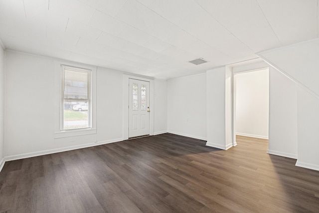 interior space featuring dark wood-type flooring