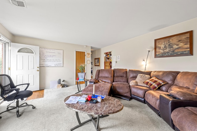 living room with carpet