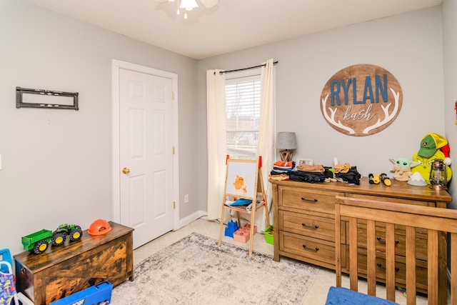 bedroom featuring light tile patterned floors