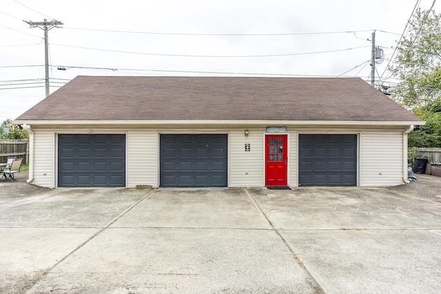 view of garage