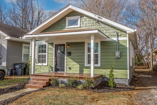 bungalow featuring covered porch