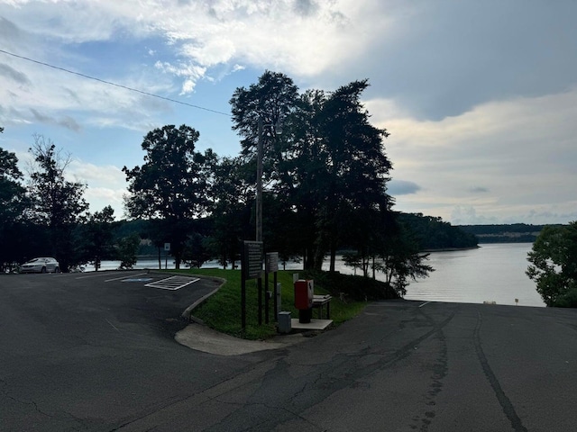 view of street featuring a water view