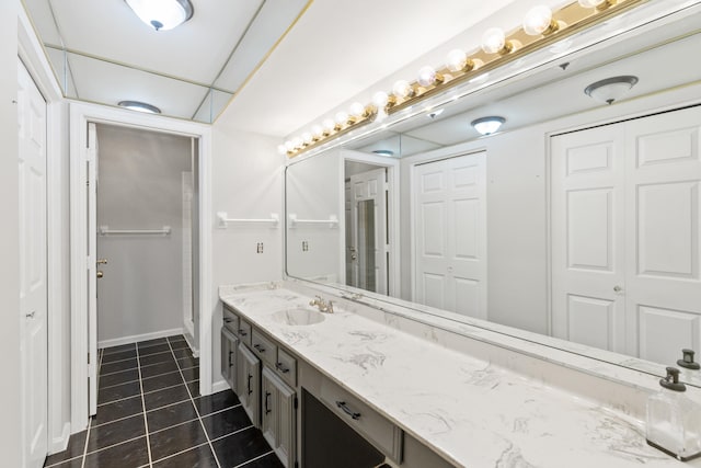 bathroom featuring vanity and tile patterned floors