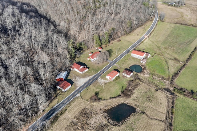 drone / aerial view featuring a rural view