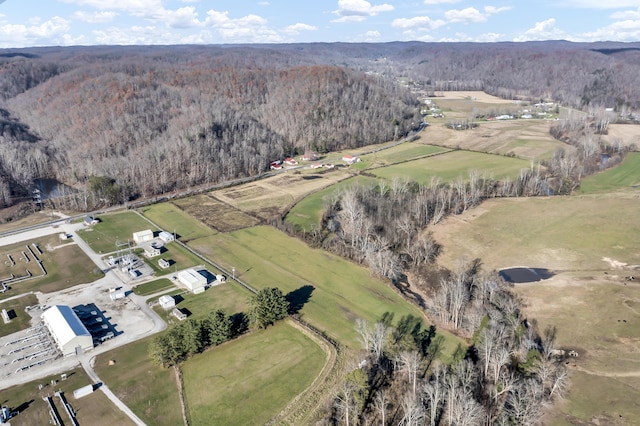 drone / aerial view with a rural view