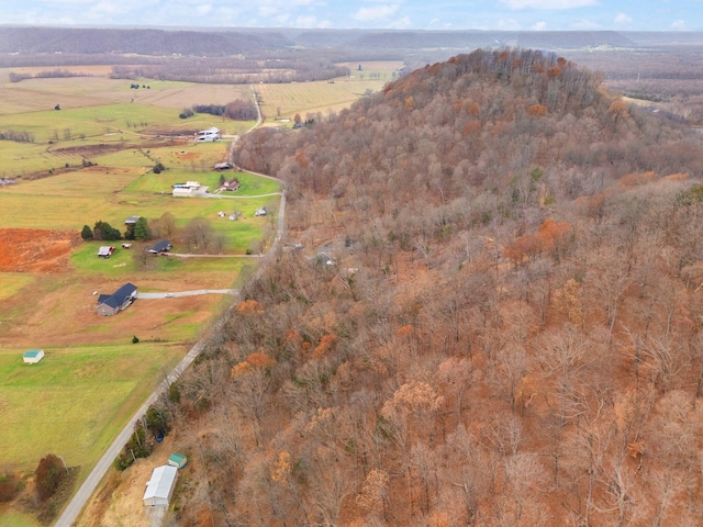 aerial view featuring a rural view