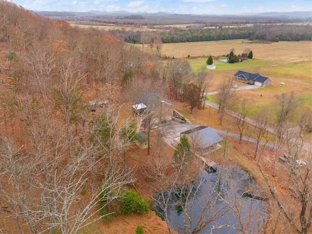 aerial view featuring a rural view