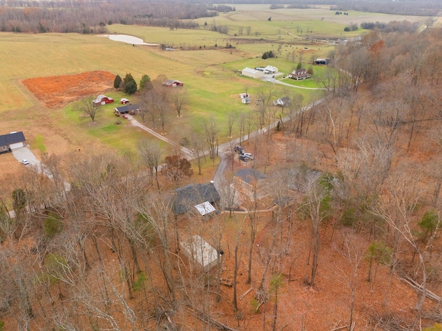 bird's eye view featuring a rural view