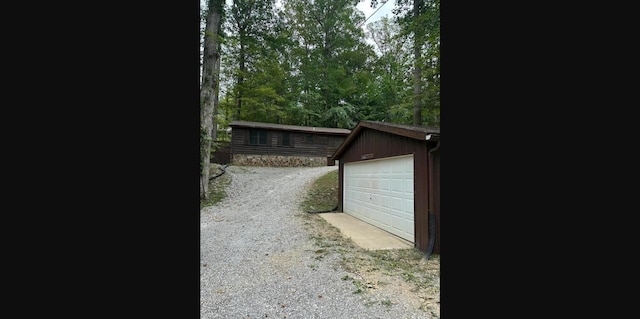 view of garage