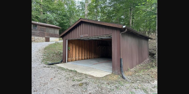 view of outbuilding with a garage