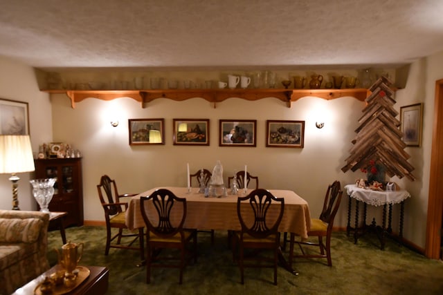 dining space with carpet floors