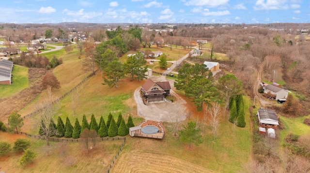 drone / aerial view with a rural view