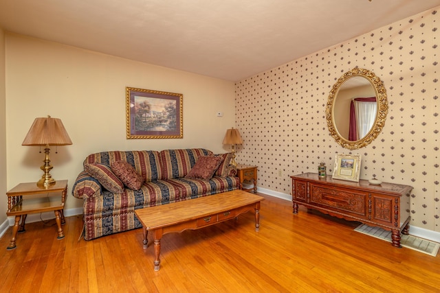 living room featuring hardwood / wood-style flooring