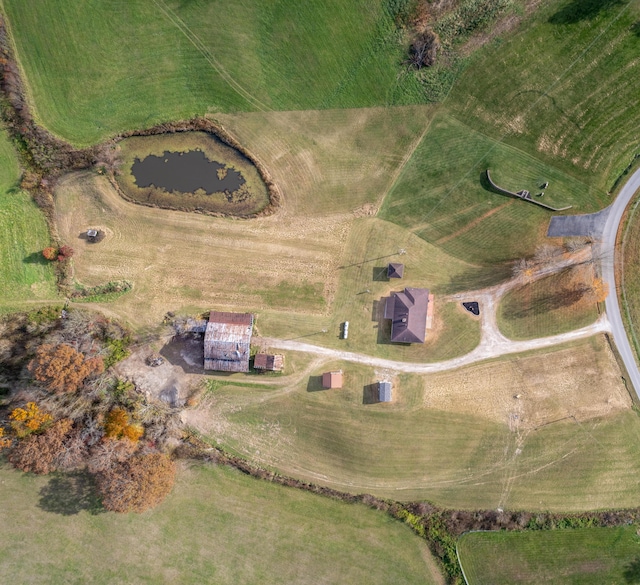 aerial view featuring a rural view