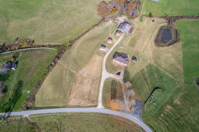 aerial view with a rural view