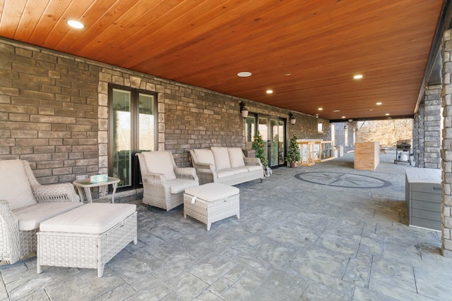 view of patio featuring an outdoor living space