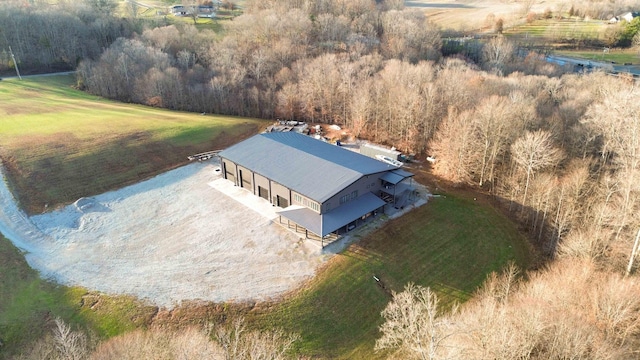 bird's eye view with a rural view