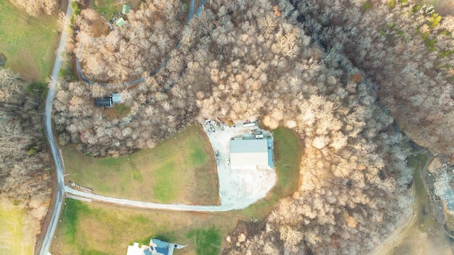 drone / aerial view with a rural view