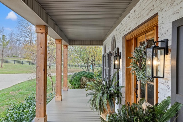 deck with covered porch