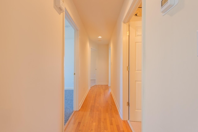 corridor featuring light hardwood / wood-style flooring