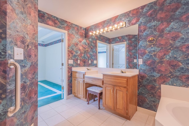 bathroom featuring tile patterned floors and vanity