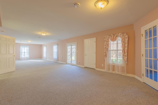 carpeted empty room with a healthy amount of sunlight