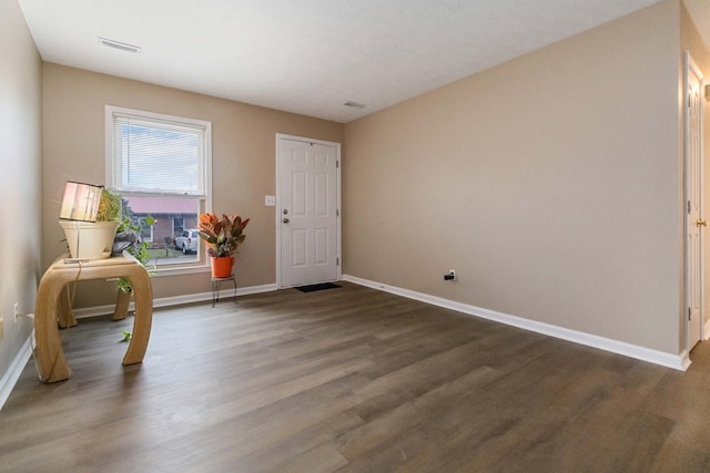 entryway featuring dark wood-type flooring