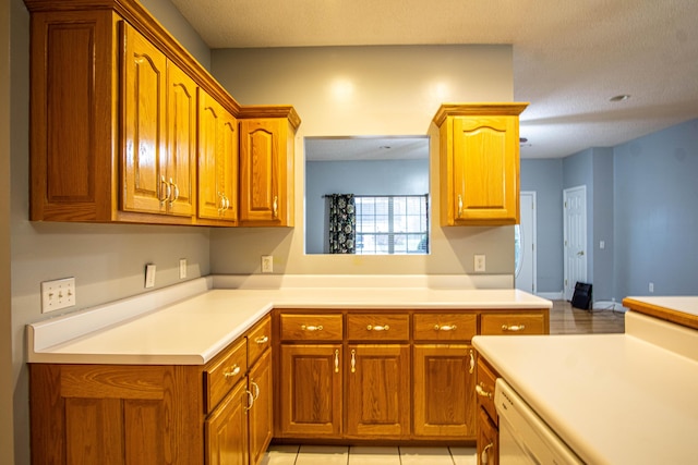 kitchen featuring light tile patterned flooring