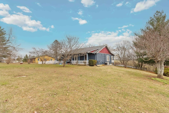 view of yard with a porch