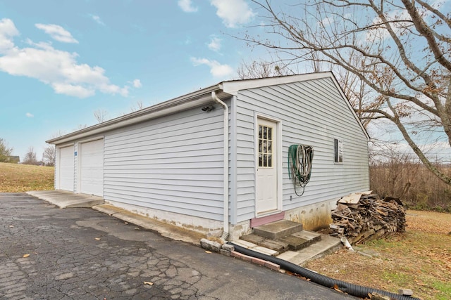 view of garage